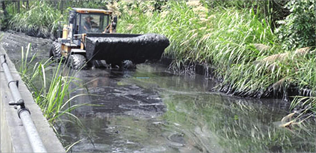  傳統煤泥積淀收受接管任務現場